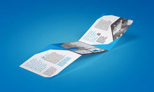 Load image into Gallery viewer, Free 6 Angles of Trifold Square Brochure Mockup
